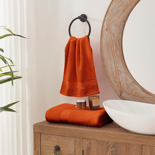 COZYART Burnt Orange Bath Towel Set for Bathroom Turkish Cotton Thick Soft Absorbent Durable 650 GSM Towel Sets of 6, 2 Large Bath Towels, 2 Hand Towels, 2 Washclothes