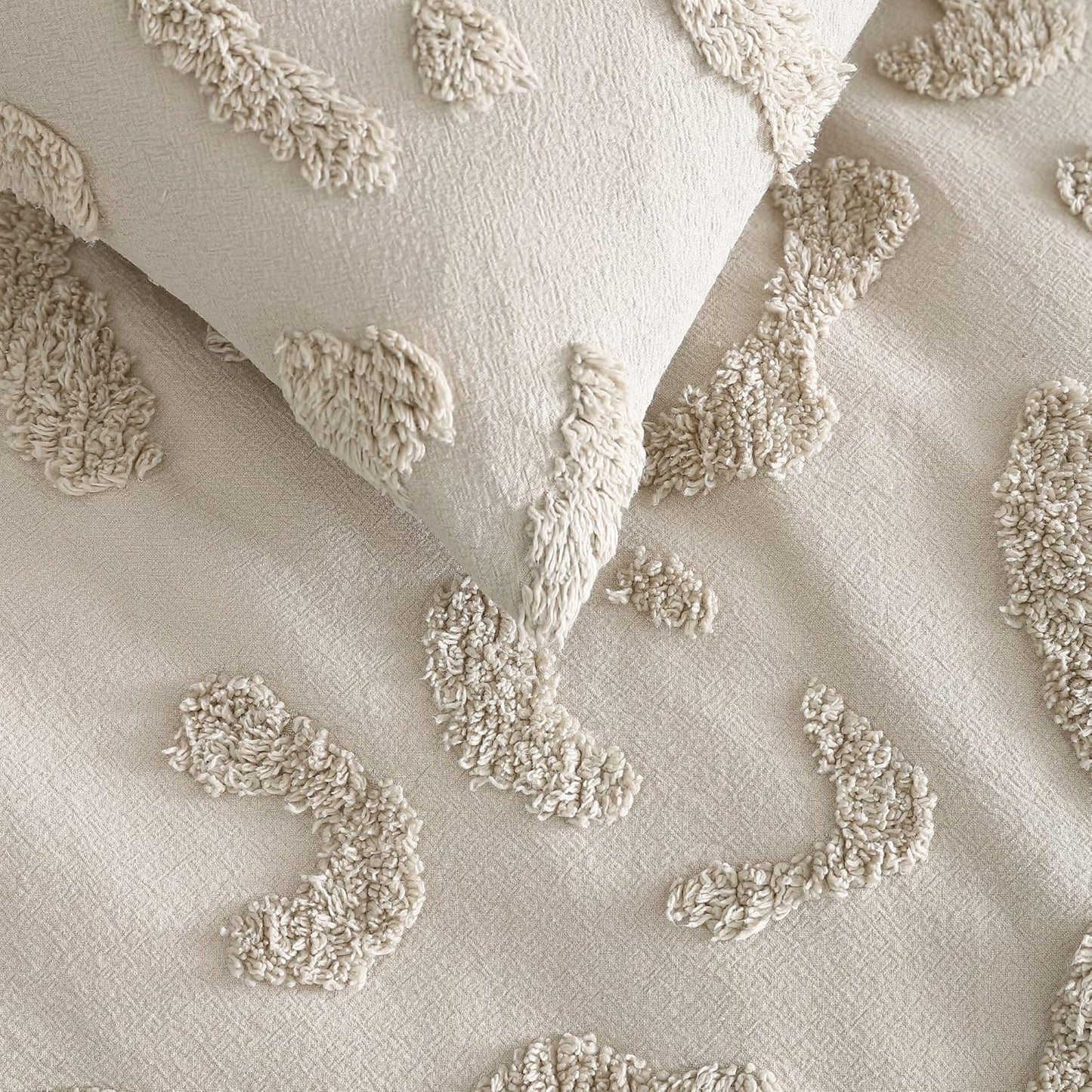 Peri Home 100% Cotton 3-Piece Comforter and Sham Set, Linen Chenille Leopard, King