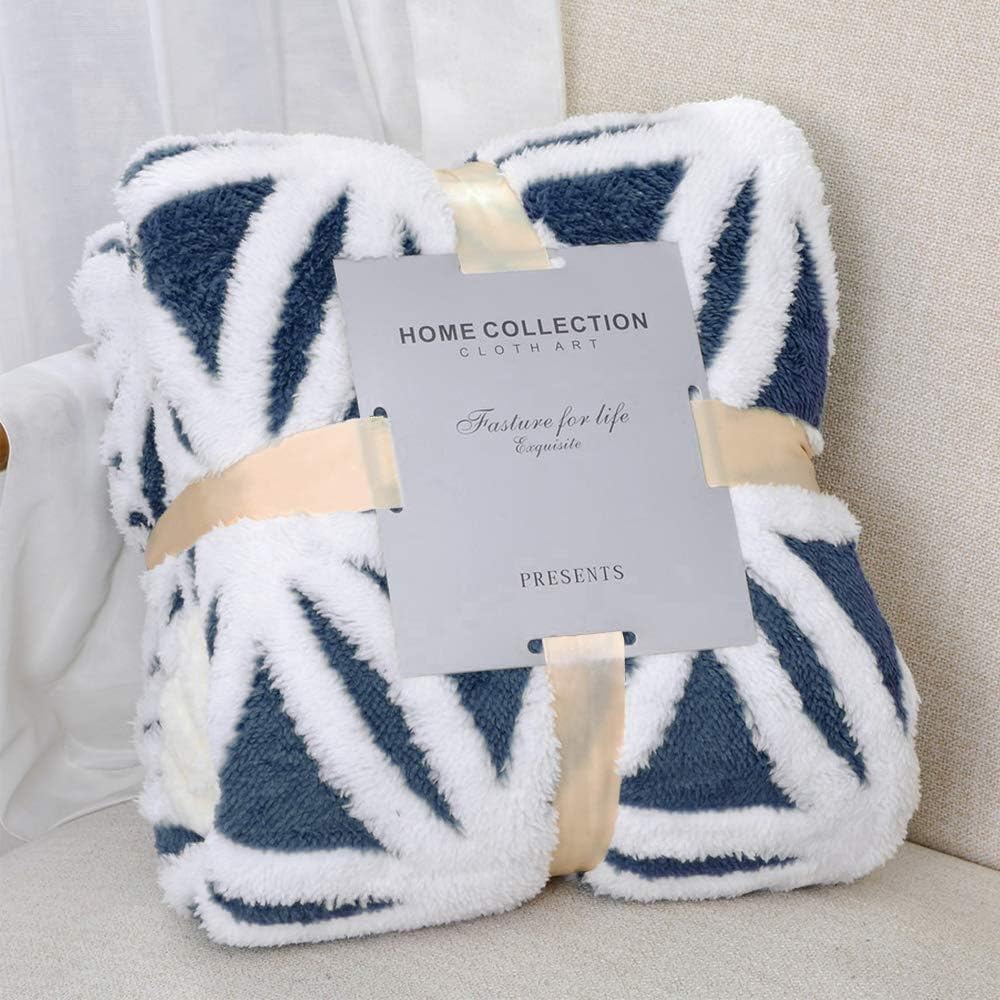 LOMAO Sherpa Fleece Blanket Fuzzy Soft Throw Blanket Dual Sided Blanket for Couch Sofa Bed (Light Blue, 90''x90'')