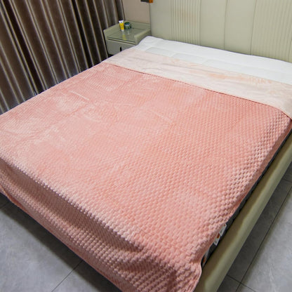 Water Resistant Blanket for Bed Couch Sofa, 60"x80" Reversible & Washable Microfiber Blanket, Queen Size Waterproof Throw, Pet Friendly & Leakproof (Peachy Pink/Peach Cream)