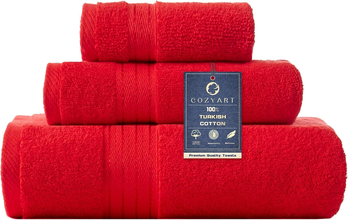 COZYART Burnt Orange Bath Towel Set for Bathroom Turkish Cotton Thick Soft Absorbent Durable 650 GSM Towel Sets of 6, 2 Large Bath Towels, 2 Hand Towels, 2 Washclothes