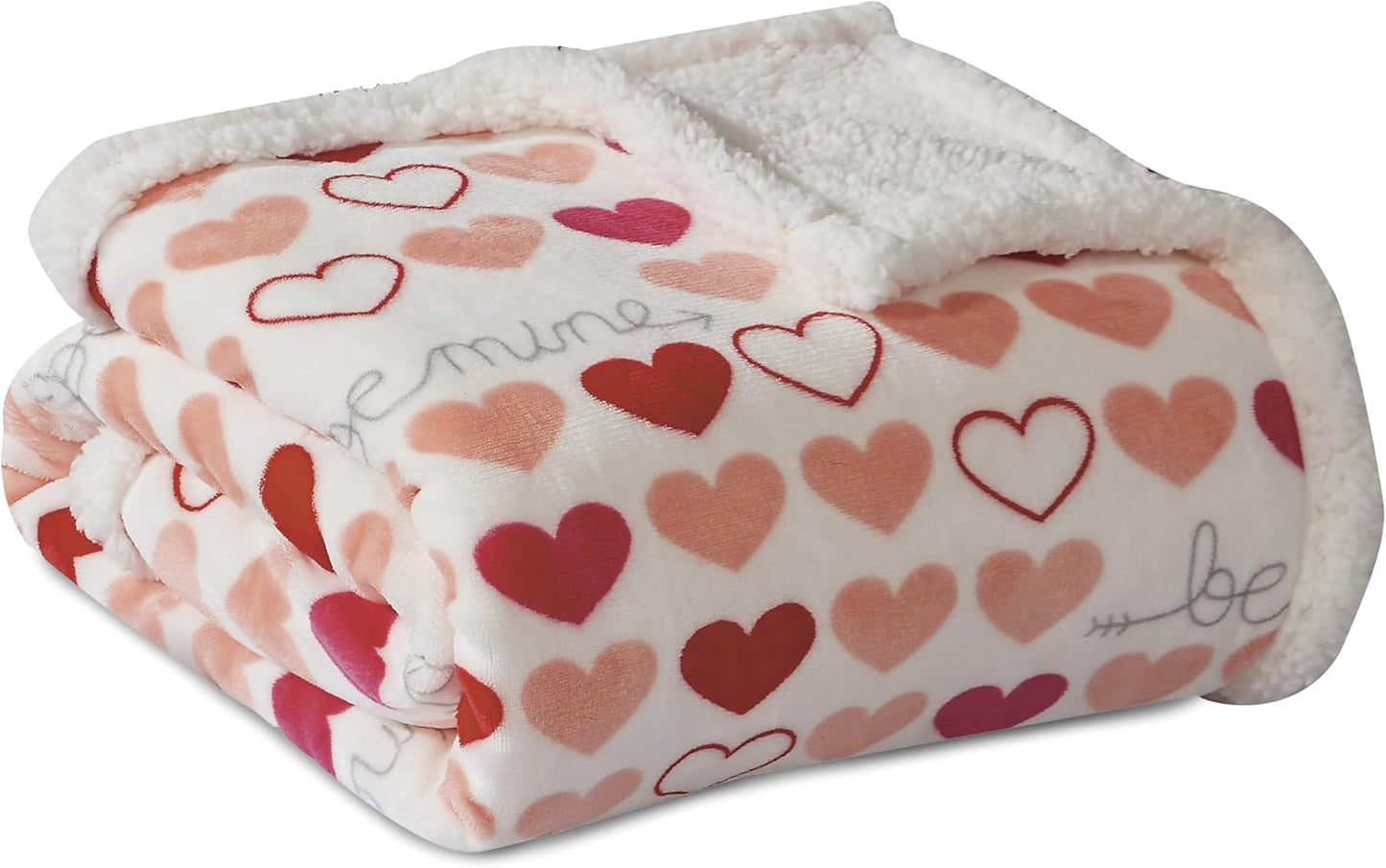 Elegant Comfort Ultra Soft Reversible Flannel Sherpa Blanket - Cozy Silky Fleece Throw for Couch, Bed - Plush Fuzzy Warm Winter Blanket for Gift, King, Coral