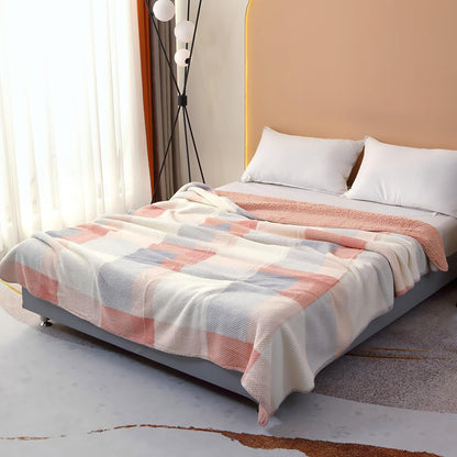 UKELER Sherpa Fleece Blanket 60 × 80 inch, Ultra Soft Twin Size Throw Blanket for All Season, Cozy Plush Floral Throw Blanket for Bed Couch Sofa Office Camping, Off-White