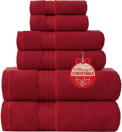 COZYART Burnt Orange Bath Towel Set for Bathroom Turkish Cotton Thick Soft Absorbent Durable 650 GSM Towel Sets of 6, 2 Large Bath Towels, 2 Hand Towels, 2 Washclothes
