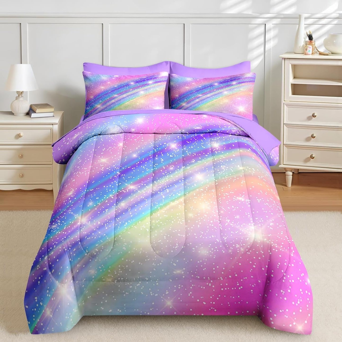 Nesker 7 Pcs Comforter Set Queen Size, Leopard Print Wild Animal Bedding Set for Kids and Adults, Black Grey African Cheetah Wildlife Sheets Bed Sheet Sets with Fitted Sheet 2 Pillowcases & 2 Shams