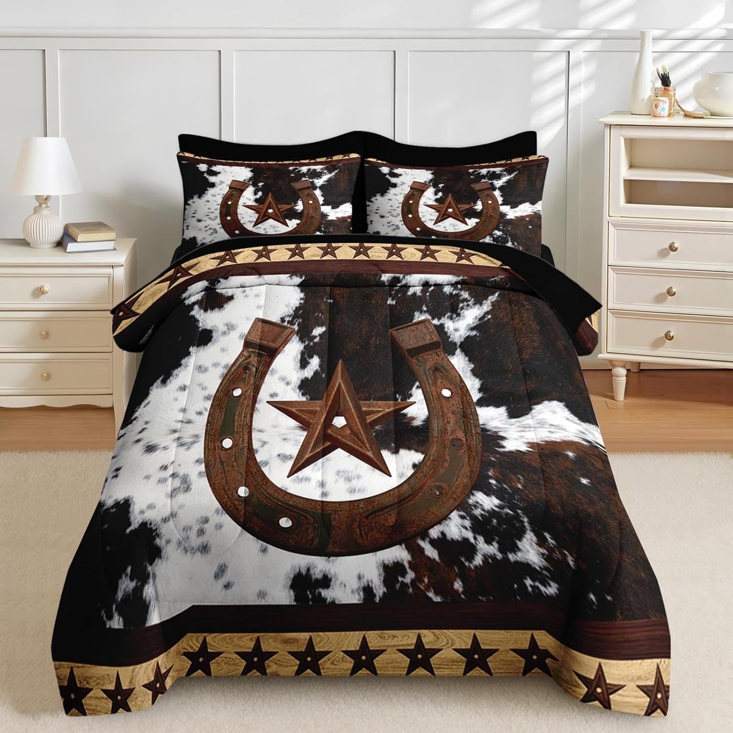 Nesker 7 Pcs Comforter Set Queen Size, Leopard Print Wild Animal Bedding Set for Kids and Adults, Black Grey African Cheetah Wildlife Sheets Bed Sheet Sets with Fitted Sheet 2 Pillowcases & 2 Shams