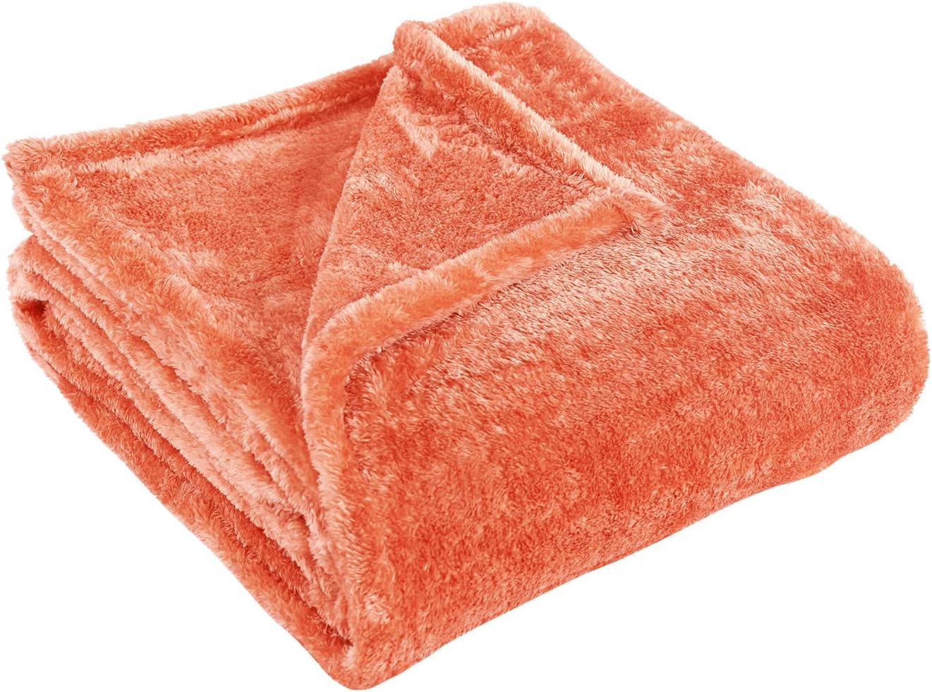 Superior Classic Solid Fleece Blanket, Thick, Cozy, Warm Blankets, Velvety Soft Plush Bedding and Sofa Throw, Cute Bedroom Decor, Fuzzy Cover, Medium Weight Comfort Essentials, King, Coral