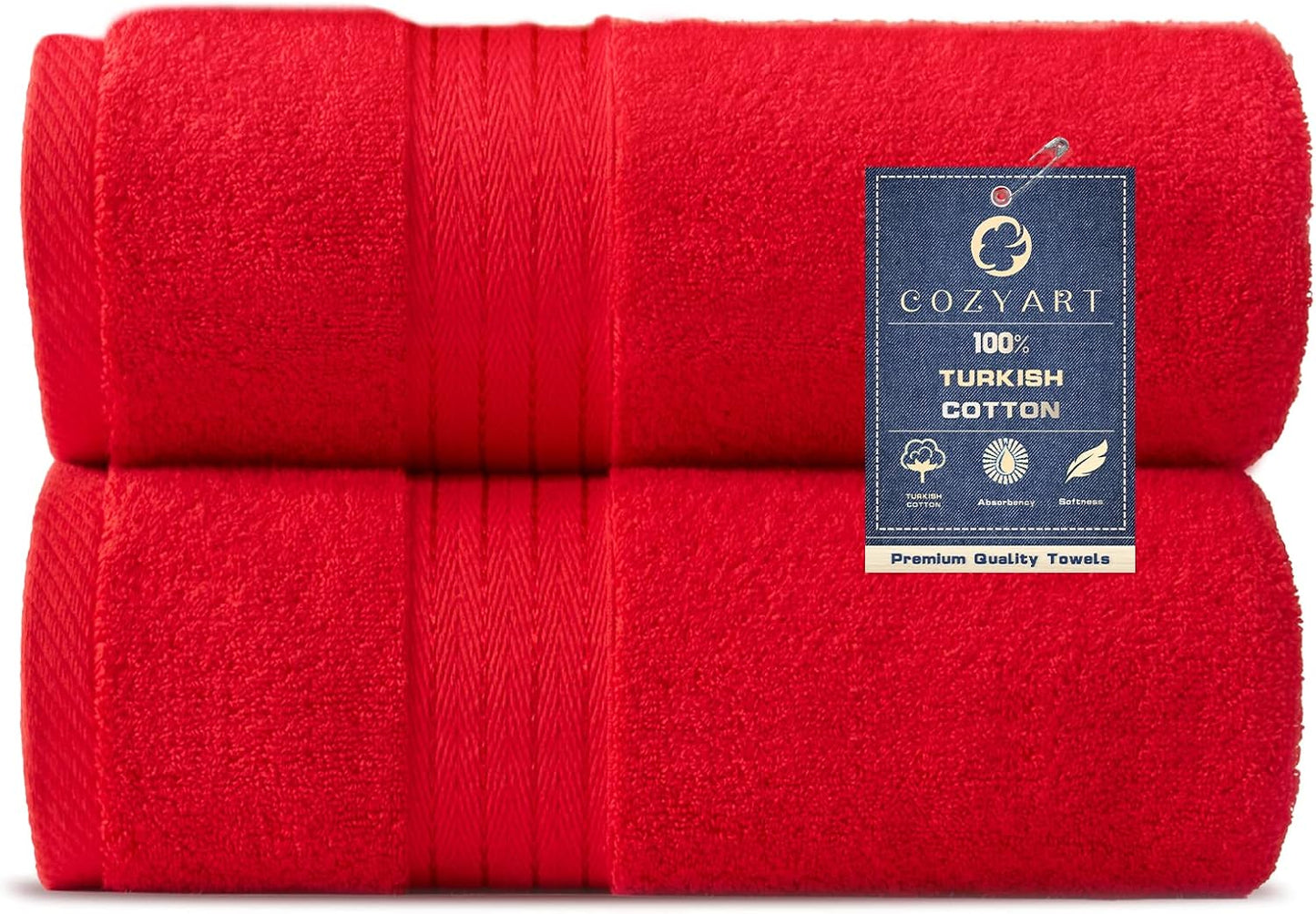 COZYART Burnt Orange Bath Towel Set for Bathroom Turkish Cotton Thick Soft Absorbent Durable 650 GSM Towel Sets of 6, 2 Large Bath Towels, 2 Hand Towels, 2 Washclothes