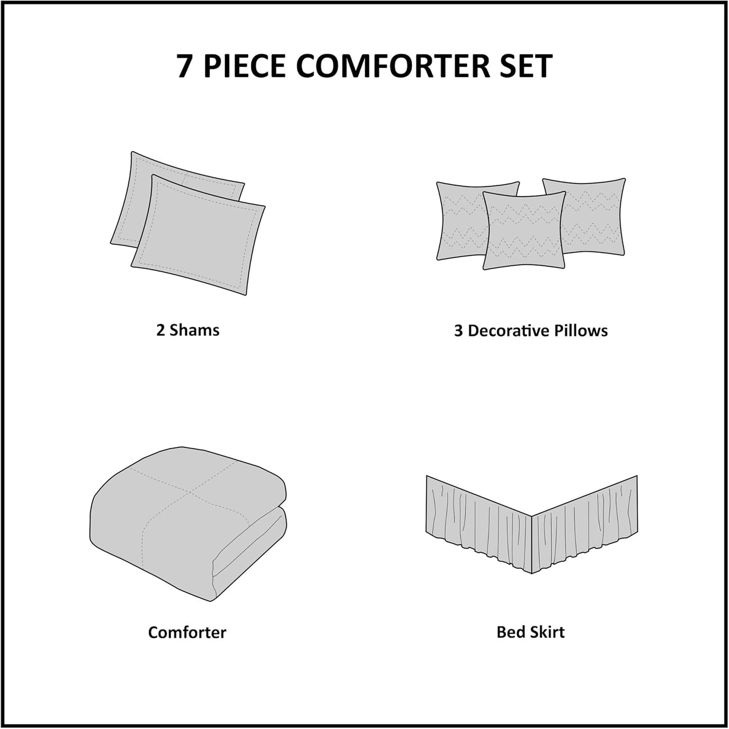 Madison Park Sateen Cotton Comforter Set, Breathable, Soft Cover, Modern Print, All Season Down Alternative Cozy Bedding with Matching Shams, Floral Taupe Grey/Peach, Queen 7 Piece