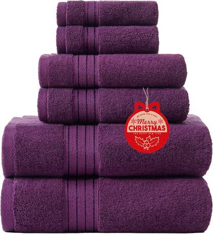 COZYART Burnt Orange Bath Towel Set for Bathroom Turkish Cotton Thick Soft Absorbent Durable 650 GSM Towel Sets of 6, 2 Large Bath Towels, 2 Hand Towels, 2 Washclothes