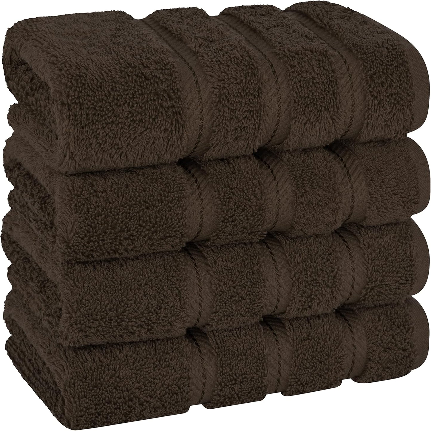 American Soft Linen Luxury 6 Piece Towel Set, 2 Bath Towels 2 Hand Towel 2 Washcloths, 600 GSM 100% Cotton Turkish Towels for Bathroom, Black Towel Sets