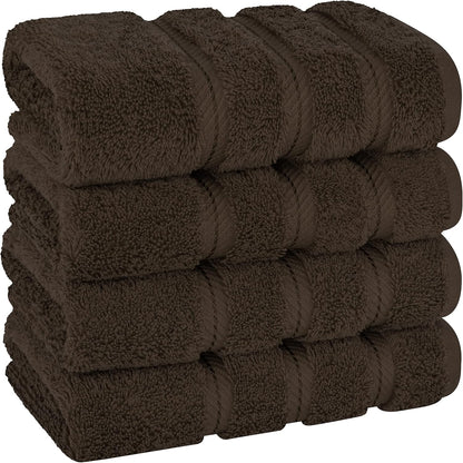 American Soft Linen Luxury 6 Piece Towel Set, 2 Bath Towels 2 Hand Towel 2 Washcloths, 600 GSM 100% Cotton Turkish Towels for Bathroom, Black Towel Sets
