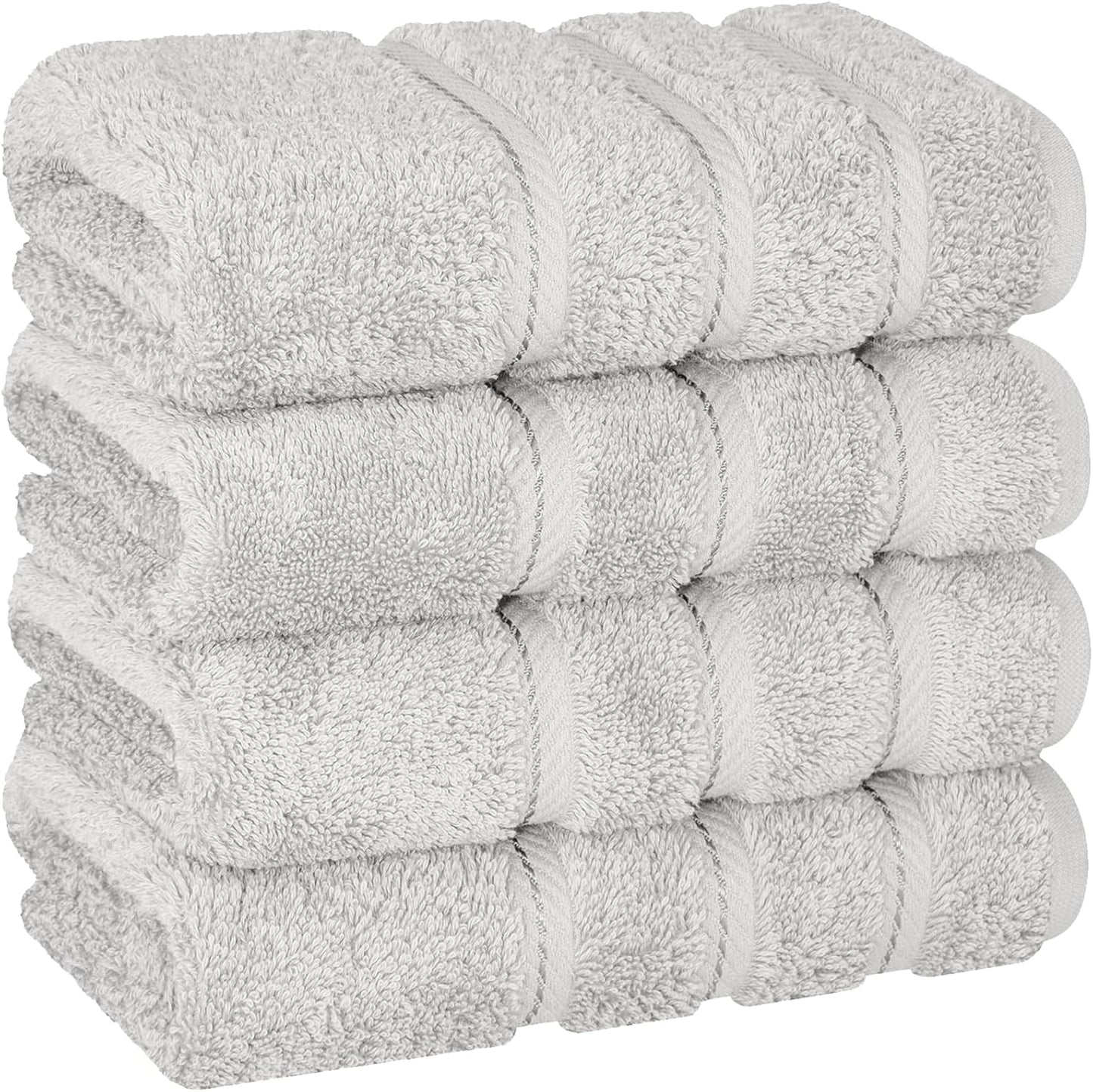 American Soft Linen Luxury 6 Piece Towel Set, 2 Bath Towels 2 Hand Towel 2 Washcloths, 600 GSM 100% Cotton Turkish Towels for Bathroom, Black Towel Sets