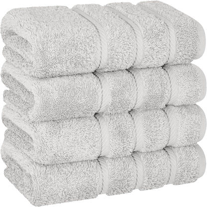 American Soft Linen Luxury 6 Piece Towel Set, 2 Bath Towels 2 Hand Towel 2 Washcloths, 600 GSM 100% Cotton Turkish Towels for Bathroom, Black Towel Sets