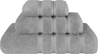 American Soft Linen Luxury 6 Piece Towel Set, 2 Bath Towels 2 Hand Towel 2 Washcloths, 600 GSM 100% Cotton Turkish Towels for Bathroom, Black Towel Sets