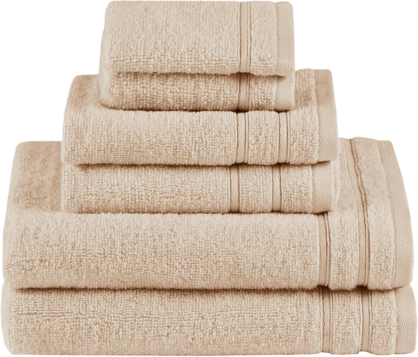 Comfort Spaces Luxury Bath Towel Set - 12 piece Set, Quick Dry, 4 Hand Towels, 4 Washcloths, 4 Large Bath Towels, 100% Cotton, Zero Twist, Soft, Lightweight, Dark Grey