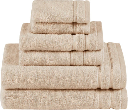 Comfort Spaces Luxury Bath Towel Set - 12 piece Set, Quick Dry, 4 Hand Towels, 4 Washcloths, 4 Large Bath Towels, 100% Cotton, Zero Twist, Soft, Lightweight, Dark Grey