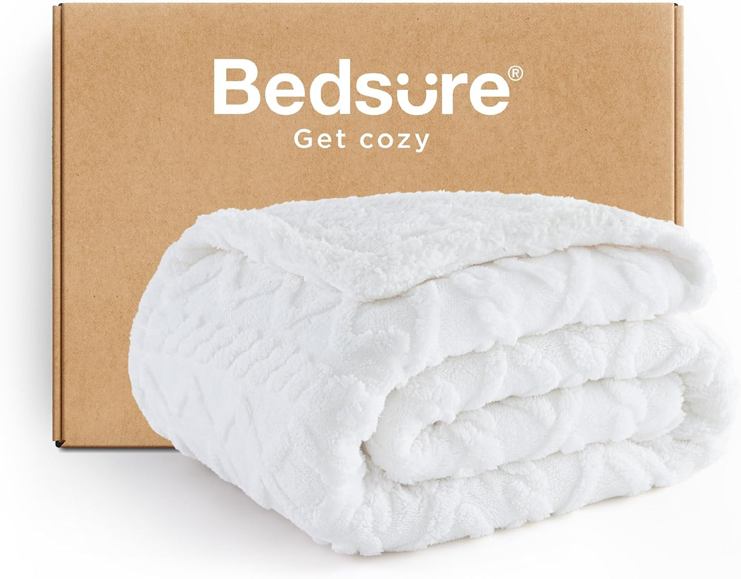 Bedsure Gentlesoft Sherpa King Size Blanket for Bed- Fleece Fluffy & Cozy Cable Jacquard Tufted for Women Gift, Thick and Warm Christmas Blanket for Winter, Black, 108x90 Inches