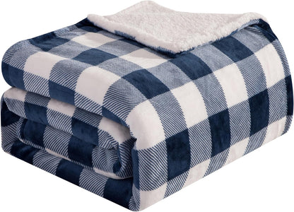 Elegant Comfort Ultra Soft Reversible Flannel Sherpa Blanket - Cozy Silky Fleece Throw for Couch, Bed - Plush Fuzzy Warm Winter Blanket for Gift, King, Coral