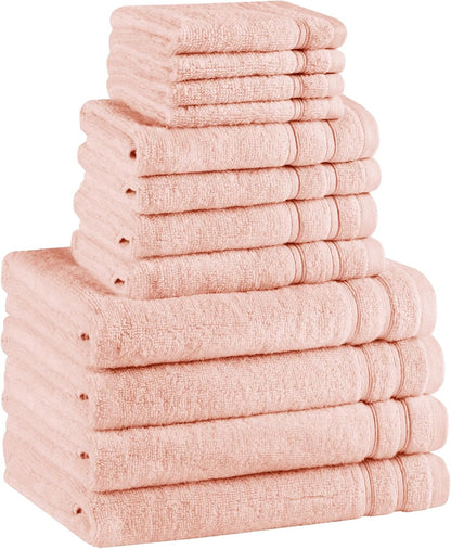 Comfort Spaces Luxury Bath Towel Set - 12 piece Set, Quick Dry, 4 Hand Towels, 4 Washcloths, 4 Large Bath Towels, 100% Cotton, Zero Twist, Soft, Lightweight, Dark Grey