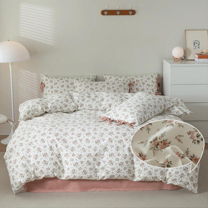 VM VOUGEMARKET Purple Green Duvet Cover Queen,3 Pieces Retro Boho Medallion Jacquard Flower Bedding Set,Linen Cotton Yarn-Dyed Textured Duvet Cover with Zipper Closure