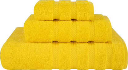 American Soft Linen Luxury 6 Piece Towel Set, 2 Bath Towels 2 Hand Towel 2 Washcloths, 600 GSM 100% Cotton Turkish Towels for Bathroom, Black Towel Sets