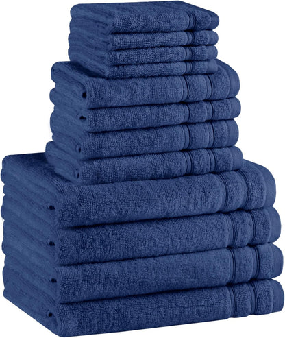 Comfort Spaces Luxury Bath Towel Set - 12 piece Set, Quick Dry, 4 Hand Towels, 4 Washcloths, 4 Large Bath Towels, 100% Cotton, Zero Twist, Soft, Lightweight, Dark Grey