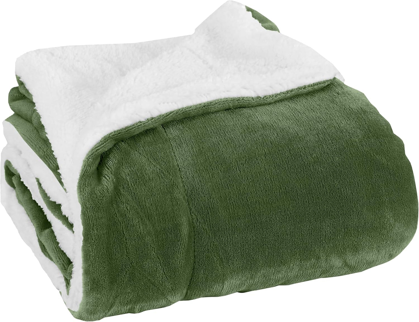 Elegant Comfort Ultra Soft Reversible Flannel Sherpa Blanket - Cozy Silky Fleece Throw for Couch, Bed - Plush Fuzzy Warm Winter Blanket for Gift, King, Coral