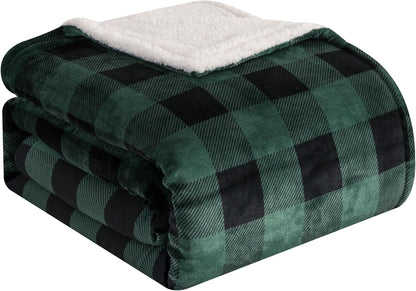 Elegant Comfort Ultra Soft Reversible Flannel Sherpa Blanket - Cozy Silky Fleece Throw for Couch, Bed - Plush Fuzzy Warm Winter Blanket for Gift, King, Coral