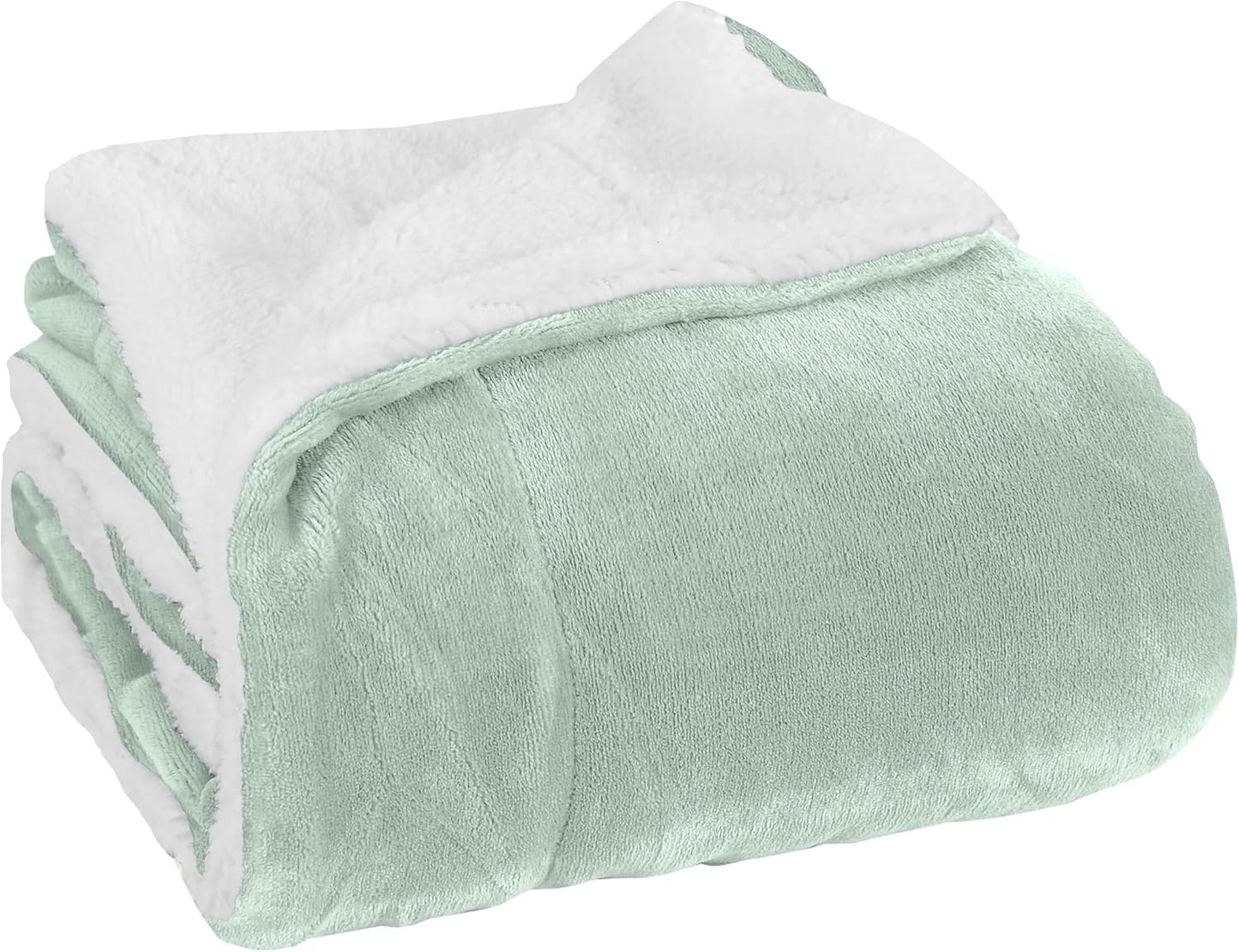 Elegant Comfort Ultra Soft Reversible Flannel Sherpa Blanket - Cozy Silky Fleece Throw for Couch, Bed - Plush Fuzzy Warm Winter Blanket for Gift, King, Coral