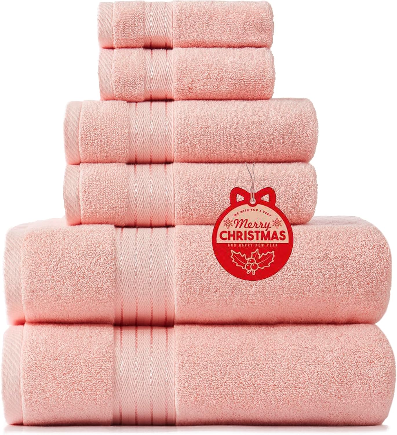 COZYART Burnt Orange Bath Towel Set for Bathroom Turkish Cotton Thick Soft Absorbent Durable 650 GSM Towel Sets of 6, 2 Large Bath Towels, 2 Hand Towels, 2 Washclothes