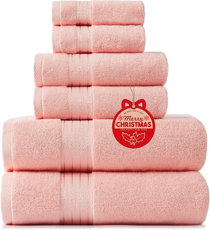 COZYART Burnt Orange Bath Towel Set for Bathroom Turkish Cotton Thick Soft Absorbent Durable 650 GSM Towel Sets of 6, 2 Large Bath Towels, 2 Hand Towels, 2 Washclothes