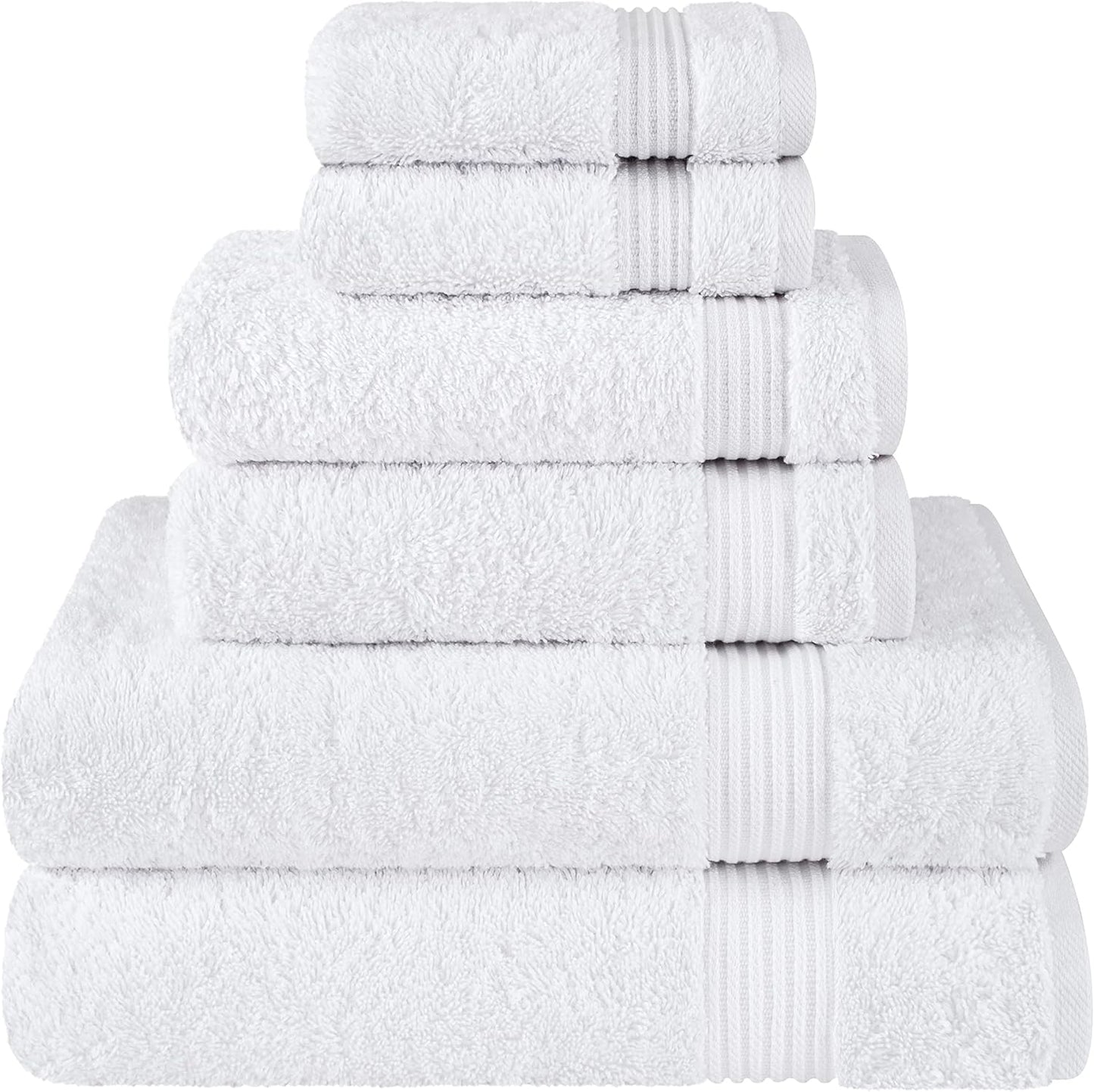 Cotton Paradise 6 Piece Towel Set, 100% Cotton Soft Absorbent Turkish Towels for Bathroom, 2 Bath Towels 2 Hand Towels 2 Washcloths, Mint Towel Set