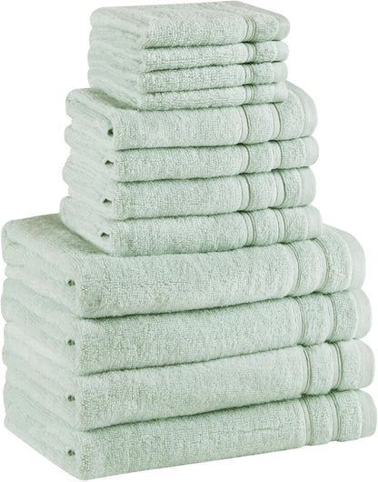 Comfort Spaces Luxury Bath Towel Set - 12 piece Set, Quick Dry, 4 Hand Towels, 4 Washcloths, 4 Large Bath Towels, 100% Cotton, Zero Twist, Soft, Lightweight, Dark Grey