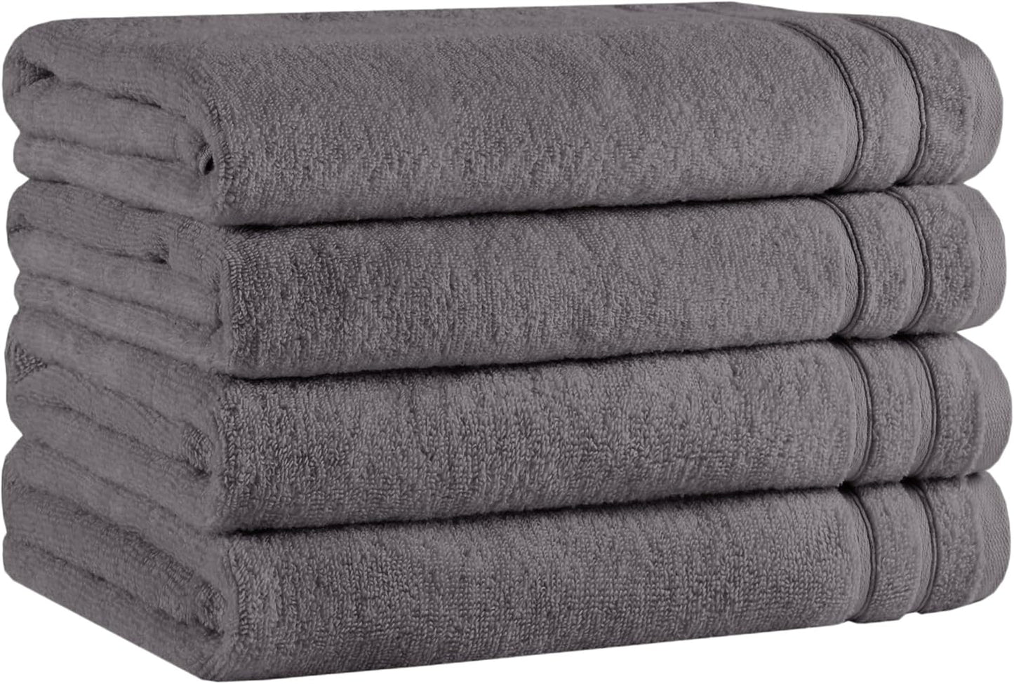 Comfort Spaces Luxury Bath Towel Set - 12 piece Set, Quick Dry, 4 Hand Towels, 4 Washcloths, 4 Large Bath Towels, 100% Cotton, Zero Twist, Soft, Lightweight, Dark Grey