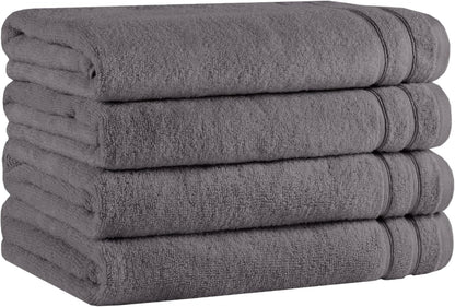 Comfort Spaces Luxury Bath Towel Set - 12 piece Set, Quick Dry, 4 Hand Towels, 4 Washcloths, 4 Large Bath Towels, 100% Cotton, Zero Twist, Soft, Lightweight, Dark Grey