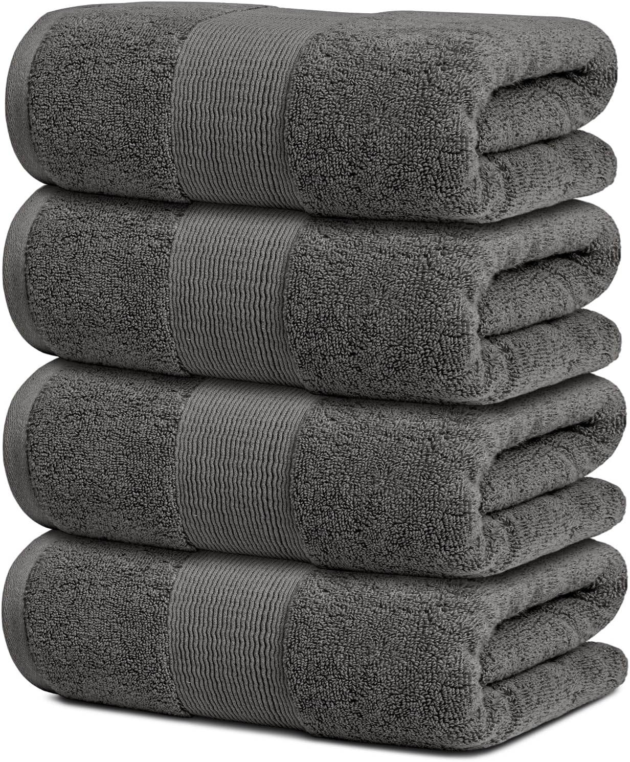 Resort Collection Soft Bath Towel Set | Luxury Hotel Plush & Absorbent Cotton | 2 Bath Towels, 2 Hand Towels and 4 Washcloths [8 Piece, Smoke Grey]