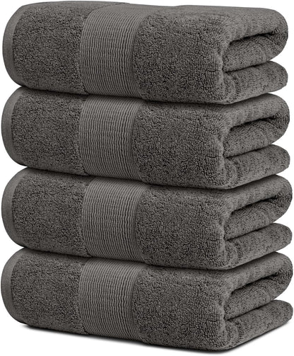 Resort Collection Soft Bath Towel Set | Luxury Hotel Plush & Absorbent Cotton | 2 Bath Towels, 2 Hand Towels and 4 Washcloths [8 Piece, Smoke Grey]