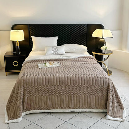 UKELER Sherpa Fleece Blanket 60 × 80 inch, Ultra Soft Twin Size Throw Blanket for All Season, Cozy Plush Floral Throw Blanket for Bed Couch Sofa Office Camping, Off-White