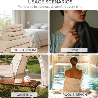 Comfort Spaces Luxury Bath Towel Set - 12 piece Set, Quick Dry, 4 Hand Towels, 4 Washcloths, 4 Large Bath Towels, 100% Cotton, Zero Twist, Soft, Lightweight, Dark Grey