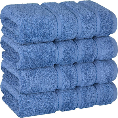 American Soft Linen Luxury 6 Piece Towel Set, 2 Bath Towels 2 Hand Towel 2 Washcloths, 600 GSM 100% Cotton Turkish Towels for Bathroom, Black Towel Sets