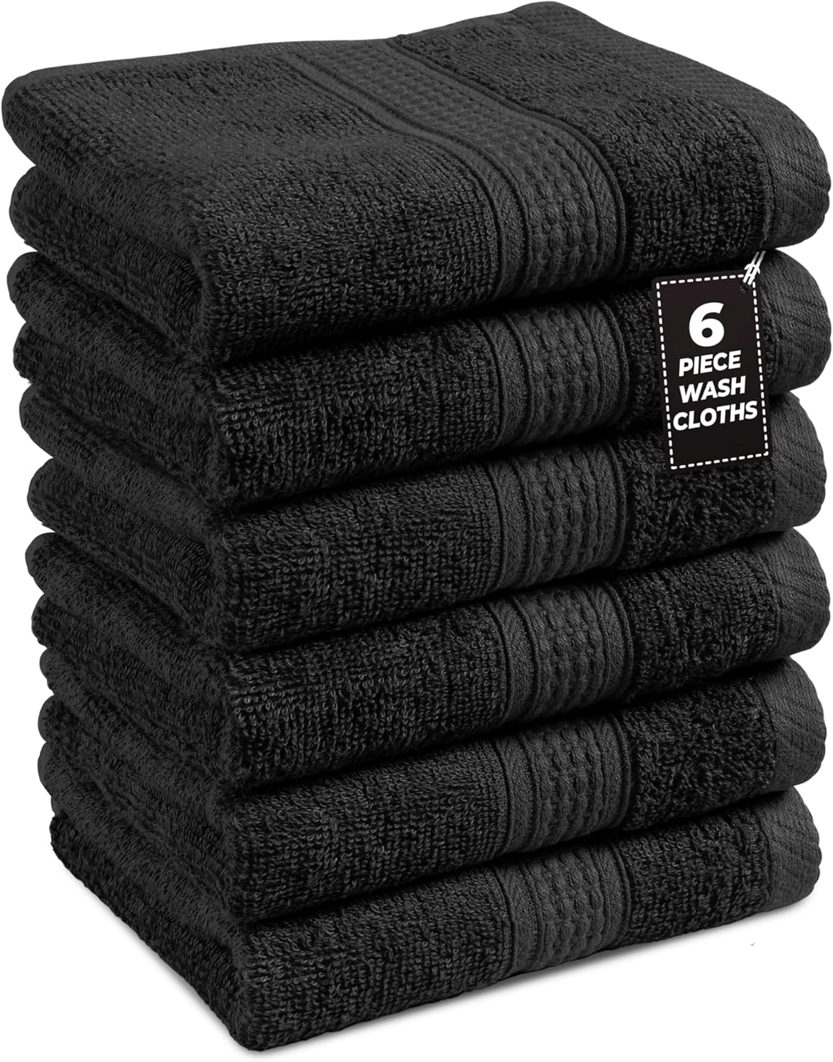 LANE LINEN 100% Cotton Bath Towels Set - 24 PCs - Durable, Quick Dry, Super Soft & Highly Absorbent - 4 Bath, 4 Fingertip, 6 Hand Towels, 8 Washcloths, 2 Bath Sheets - Perfect Family Set - Cool Grey