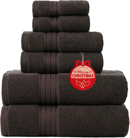 COZYART Burnt Orange Bath Towel Set for Bathroom Turkish Cotton Thick Soft Absorbent Durable 650 GSM Towel Sets of 6, 2 Large Bath Towels, 2 Hand Towels, 2 Washclothes