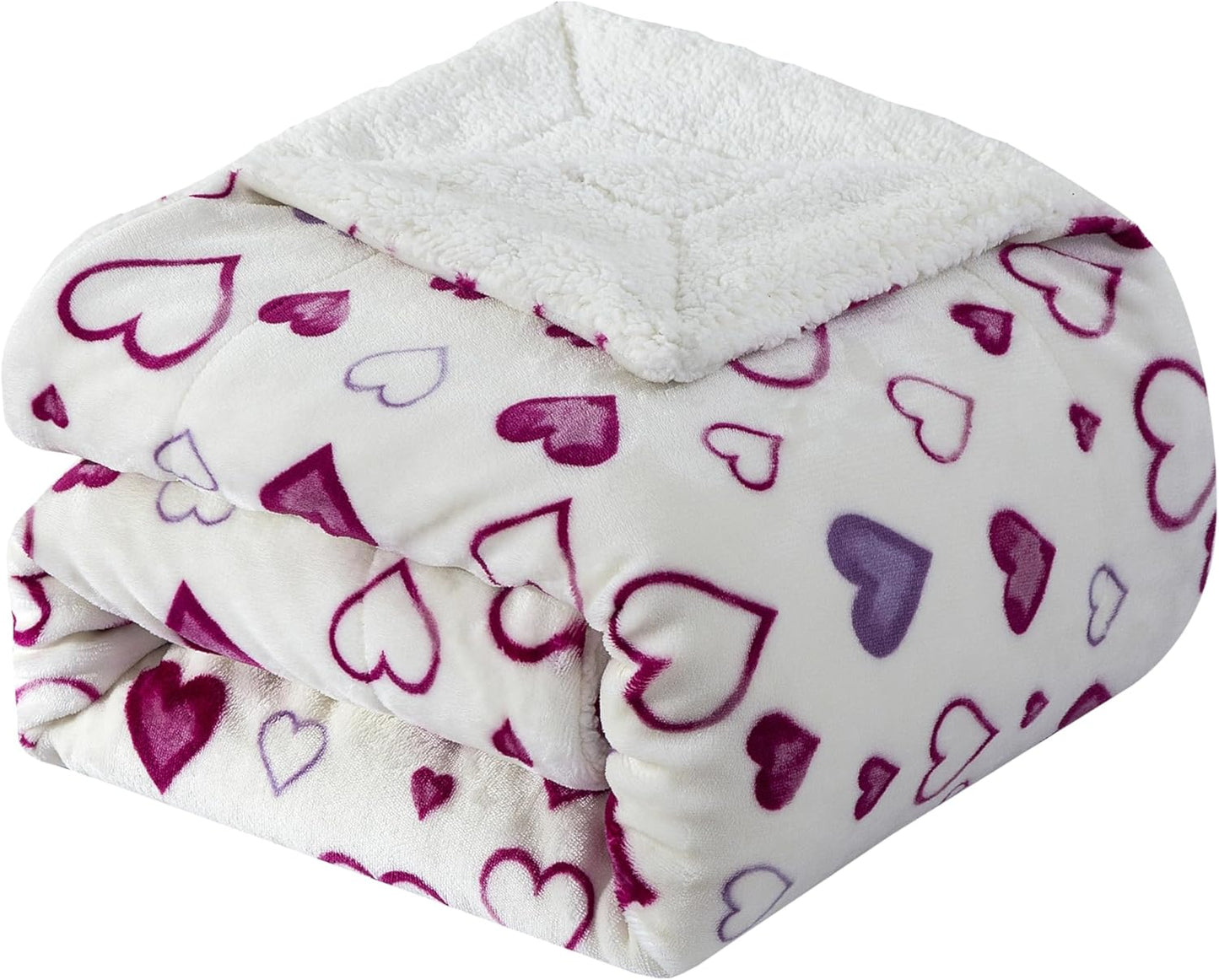 Elegant Comfort Ultra Soft Reversible Flannel Sherpa Blanket - Cozy Silky Fleece Throw for Couch, Bed - Plush Fuzzy Warm Winter Blanket for Gift, King, Coral