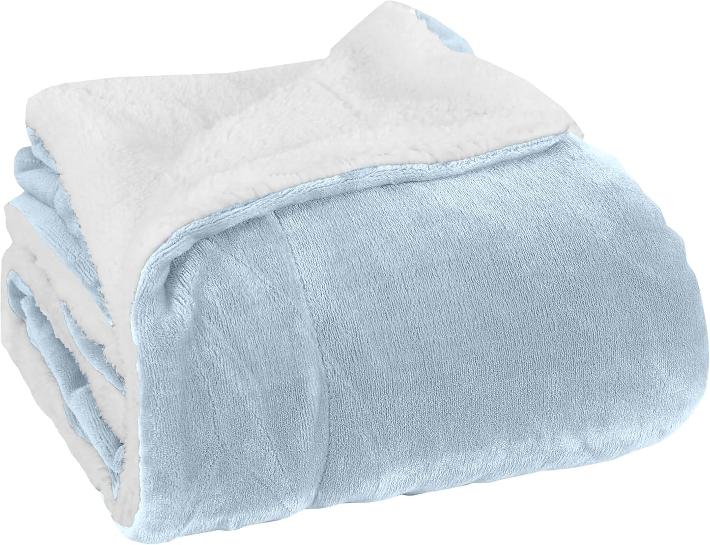 Elegant Comfort Ultra Soft Reversible Flannel Sherpa Blanket - Cozy Silky Fleece Throw for Couch, Bed - Plush Fuzzy Warm Winter Blanket for Gift, King, Coral