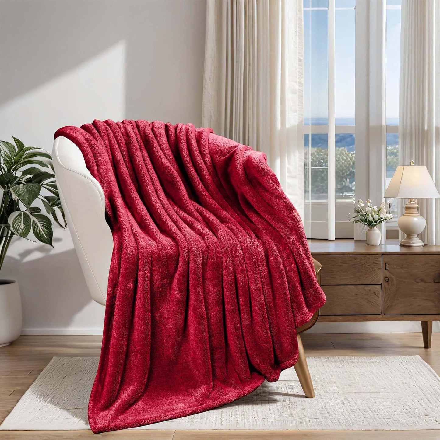 Superior Classic Solid Fleece Blanket, Thick, Cozy, Warm Blankets, Velvety Soft Plush Bedding and Sofa Throw, Cute Bedroom Decor, Fuzzy Cover, Medium Weight Comfort Essentials, King, Coral
