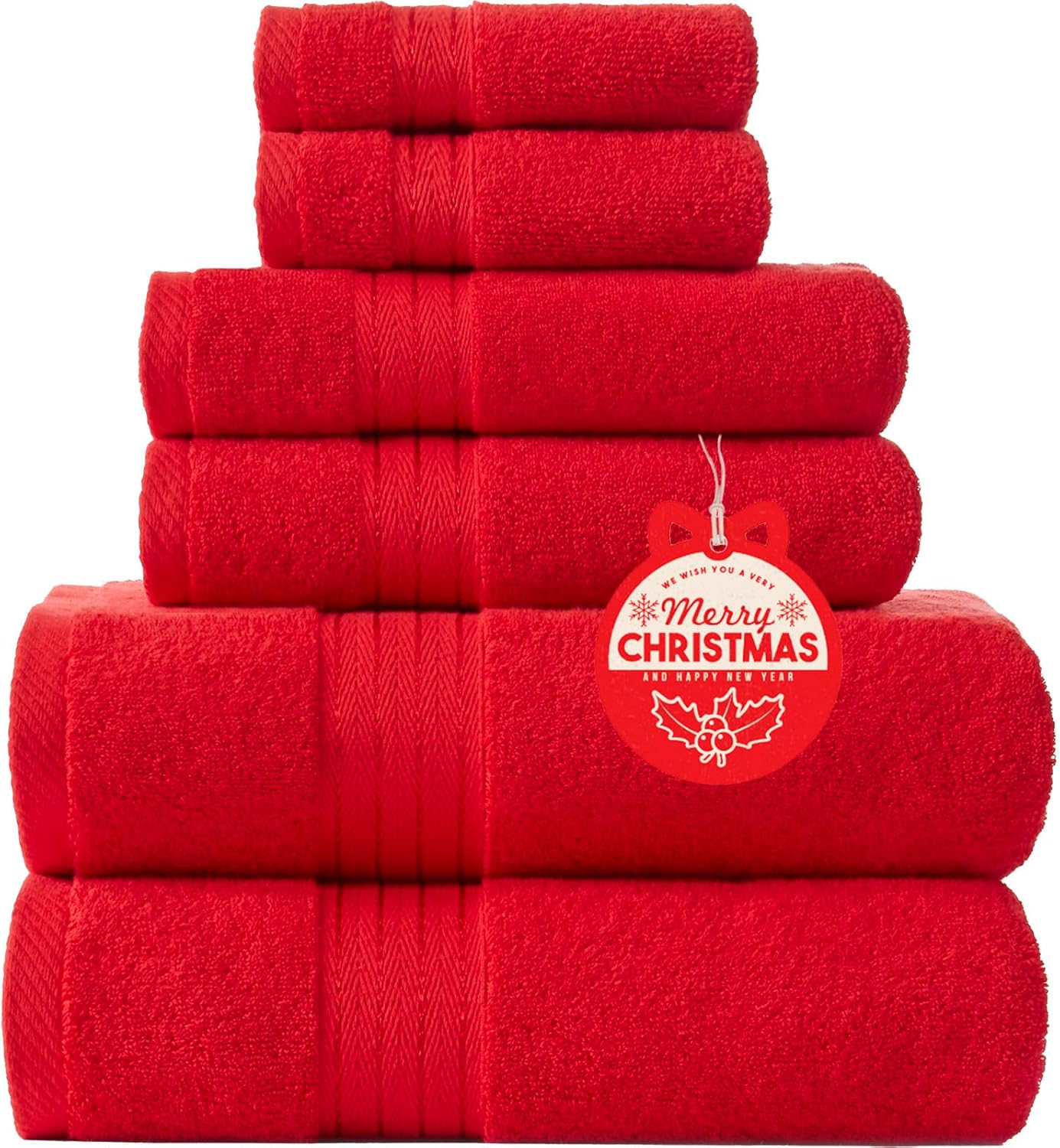 COZYART Burnt Orange Bath Towel Set for Bathroom Turkish Cotton Thick Soft Absorbent Durable 650 GSM Towel Sets of 6, 2 Large Bath Towels, 2 Hand Towels, 2 Washclothes