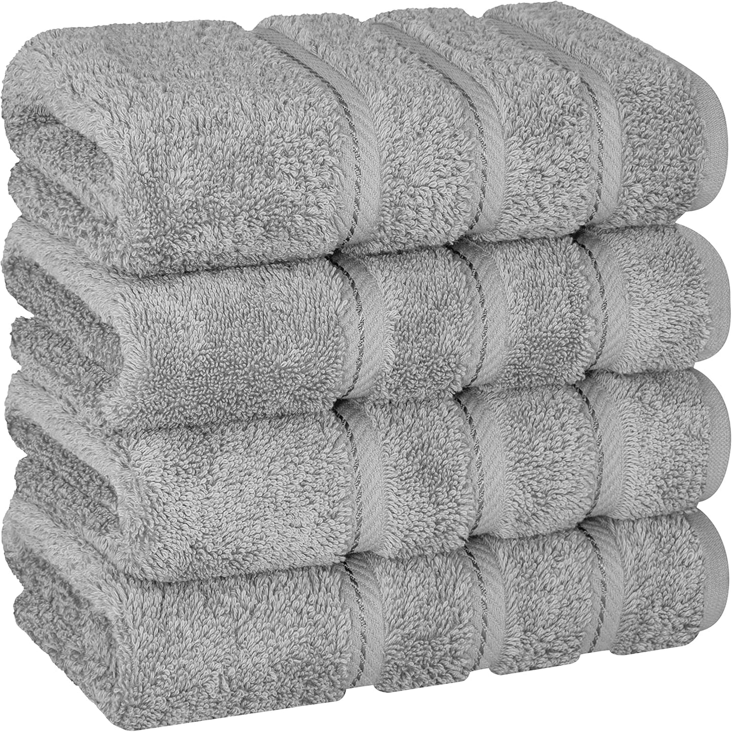 American Soft Linen Luxury 6 Piece Towel Set, 2 Bath Towels 2 Hand Towel 2 Washcloths, 600 GSM 100% Cotton Turkish Towels for Bathroom, Black Towel Sets