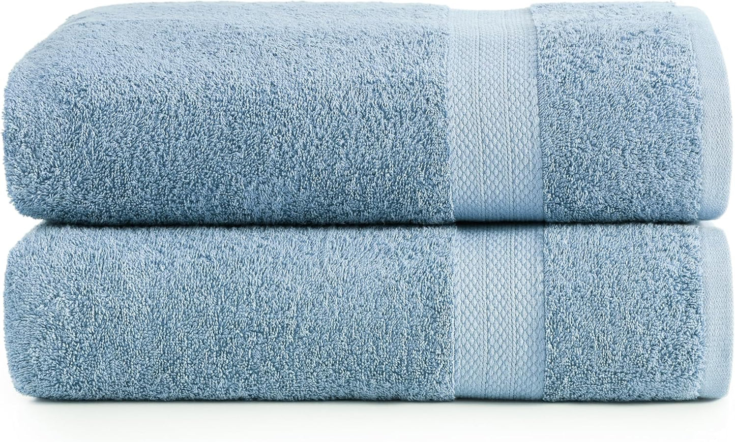 LANE LINEN 100% Cotton Bath Towels Set - 24 PCs - Durable, Quick Dry, Super Soft & Highly Absorbent - 4 Bath, 4 Fingertip, 6 Hand Towels, 8 Washcloths, 2 Bath Sheets - Perfect Family Set - Cool Grey
