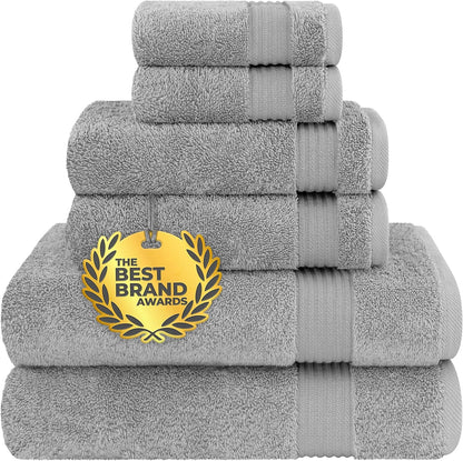 Cotton Paradise 6 Piece Towel Set, 100% Cotton Soft Absorbent Turkish Towels for Bathroom, 2 Bath Towels 2 Hand Towels 2 Washcloths, Beige Towel Set